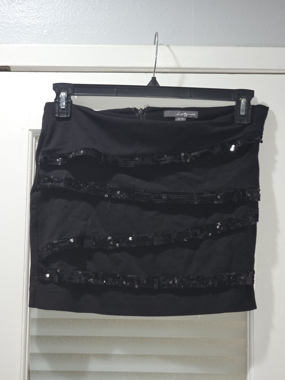 Forever 21 Black Sequin Band Mini Skirt